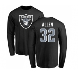 Football Oakland Raiders #32 Marcus Allen Black Name & Number Logo Long Sleeve T-Shirt