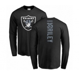 Football Oakland Raiders #35 Curtis Riley Black Backer Long Sleeve T-Shirt