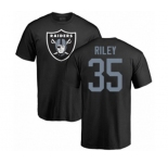 Football Oakland Raiders #35 Curtis Riley Black Name & Number Logo T-Shirt