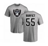 Football Oakland Raiders #55 Vontaze Burfict Ash Name & Number Logo T-Shirt