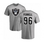Football Oakland Raiders #96 Clelin Ferrell Ash Name & Number Logo T-Shirt