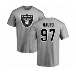Football Oakland Raiders #97 Josh Mauro Ash Name & Number Logo T-Shirt