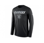Men's Oakland Raiders Nike Black Legend Staff Practice Long Sleeves Performance T-Shirt