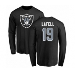 NFL Nike Oakland Raiders #19 Brandon LaFell Black Name & Number Logo Long Sleeve T-Shirt