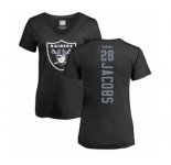 Football Women's Oakland Raiders #28 Josh Jacobs Black Backer T-Shirt