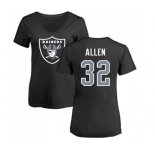 Football Women's Oakland Raiders #32 Marcus Allen Black Name & Number Logo T-Shirt