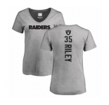 Football Women's Oakland Raiders #35 Curtis Riley Ash Backer T-Shirt