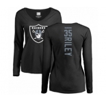 Football Women's Oakland Raiders #35 Curtis Riley Black Backer Long Sleeve T-Shirt