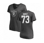 Football Women's Oakland Raiders #73 Maurice Hurst Ash One Color T-Shirt