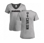 Football Women's Oakland Raiders #8 Daniel Carlson Ash Backer T-Shirt