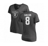 Football Women's Oakland Raiders #8 Daniel Carlson Ash One Color T-Shirt