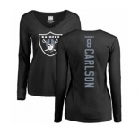 Football Women's Oakland Raiders #8 Daniel Carlson Black Backer Long Sleeve T-Shirt