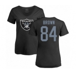 Football Women's Oakland Raiders #84 Antonio Brown Black Name & Number Logo T-Shirt