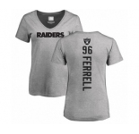 Football Women's Oakland Raiders #96 Clelin Ferrell Ash Backer T-Shirt