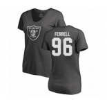 Football Women's Oakland Raiders #96 Clelin Ferrell Ash One Color T-Shirt