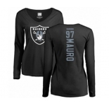 Football Women's Oakland Raiders #97 Josh Mauro Black Backer Long Sleeve T-Shirt