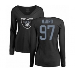 Football Women's Oakland Raiders #97 Josh Mauro Black Name & Number Logo Long Sleeve T-Shirt