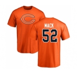 NFL Nike Chicago Bears #52 Khalil Mack Orange Name & Number Logo T-Shirt