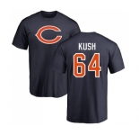 NFL Nike Chicago Bears #64 Eric Kush Navy Blue Name & Number Logo T-Shirt