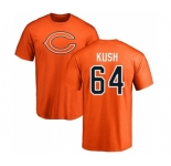 NFL Nike Chicago Bears #64 Eric Kush Orange Name & Number Logo T-Shirt
