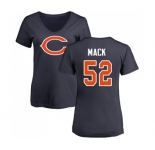 NFL Women's Nike Chicago Bears #52 Khalil Mack Navy Blue Name & Number Logo T-Shirt