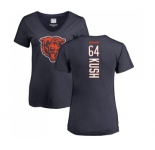 NFL Women's Nike Chicago Bears #64 Eric Kush Navy Blue Backer T-Shirt