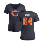 NFL Women's Nike Chicago Bears #64 Eric Kush Navy Blue Name & Number Logo T-Shirt