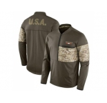Men Chicago Bears Nike Olive Salute to Service Sideline Hybrid Half-Zip Pullover Jacket