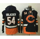 Men's Chicago Bears #54 Brian Urlacher NEW Navy Blue Pocket Stitched NFL Pullover Hoodie