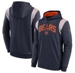 Men's Chicago Bears Navy Sideline Stack Performance Pullover Hoodie