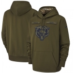 NFL Men's Chicago Bears Nike Olive Salute to Service Pullover Hoodie