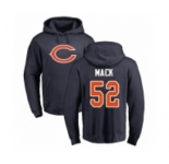 NFL Nike Chicago Bears #52 Khalil Mack Navy Blue Name & Number Logo Pullover Hoodie