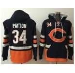 Nike Bears #34 Walter Payton Navy Blue Orange Name & Number Pullover NFL Hoodie
