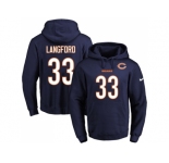 Nike Chicago Bears #33 Jeremy Langford Navy Blue Name & Number Pullover NFL Hoodie