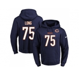 Nike Chicago Bears #75 Kyle Long Navy Blue Name & Number Pullover NFL Hoodie
