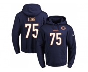 Nike Chicago Bears #75 Kyle Long Navy Blue Name & Number Pullover NFL Hoodie