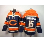 nike nfl jerseys chicago bears #15 brandon marshall blue-orange[pullover hooded sweatshirt]
