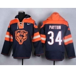 nike nfl jerseys chicago bears #34 payton orange-blue-1[pullover hooded sweatshirt]
