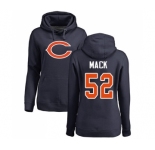 NFL Women's Nike Chicago Bears #52 Khalil Mack Navy Blue Name & Number Logo Pullover Hoodie