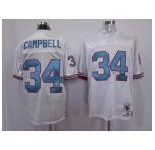 nfl houston oilers #34 earl campbell m&n white