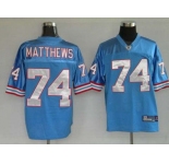 nfl houston oilers #74 matthews lt,blue