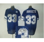 Dallas Cowboys 21# Deion Sanders Blue Throwback Jersey(Signed Elite)