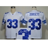 Dallas Cowboys 33 Dorsett Blue Throwback Jersey(Signed)