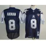 Dallas Cowboys #8 Troy Aikman Blue Thanksgiving 75TH Throwback Jersey
