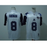 Dallas Cowboys #8 Troy Aikman White Thanksgivings 75TH Throwback Jersey