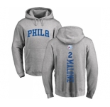 NBA Nike Philadelphia 76ers #2 Moses Malone Ash Backer Pullover Hoodie
