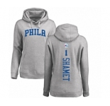 NBA Women's Nike Philadelphia 76ers #1 Landry Shamet Ash Backer Pullover Hoodie