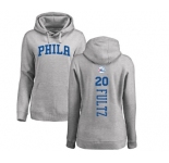 NBA Women's Nike Philadelphia 76ers #20 Markelle Fultz Ash Backer Pullover Hoodie