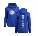 NBA Women's Nike Philadelphia 76ers #3 Dana Barros Royal Blue Backer Pullover Hoodie