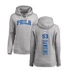 NBA Women's Nike Philadelphia 76ers #53 Darryl Dawkins Ash Backer Pullover Hoodie